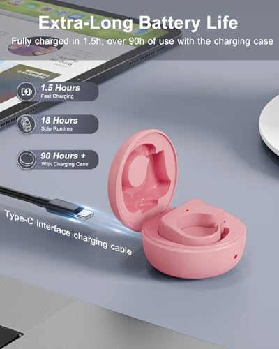 [New Upgrade, Easy to Use] TikTok Scrolling Ring Remote Control, Camera Shutter Remote, Wireless Bluetooth Scrolling Ring for iPhone, iPad, iOS, Android - Light Pink - color: Light Pink