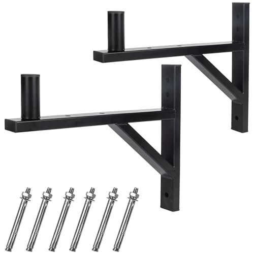 Heavy Duty Dual PA Speaker Wall Mount Brackets Supports up to 110lbs,PA Speaker Wall Stands Pair,Speaker Holder/Pole/Bar/Sound System Wall Mounting,DJ Truss Speaker Mounts(Black)