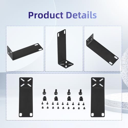 Rack Mount Kit for 8.7 inch Switches, Adjustable Rack Ears for Netgear, Cisco, D-Link, TRENDnet and HP Products, Mount 8.7" Wide to 19" Equipment, Adjustable Hole Distance 14-30mm