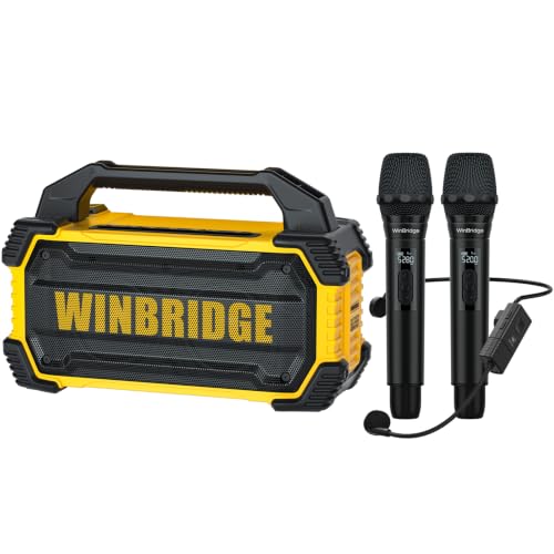 150W Waterproof Portable Bluetooth PA & Karaoke Speaker with Wireless Mics | 2 Handheld Mics + 1 Hands-Free Headset, Rich Bass, TWS Stereo, Up to 6H Playtime for Events, Gatherings & Parties - K400