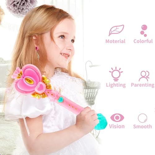 2 Pack Bubble Wand for Kids Princess Heart Bubble Machine Blower Maker Wands Easter Basket Stuffers Outdoor Toys Gifts for 3 4 5 6 7 8 Years Old Toddlers Little Girls - color: Two-pink