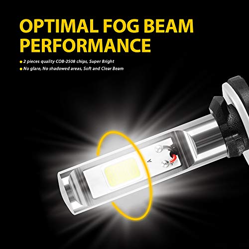 881 889 886 894 862 896 898 LED Fog Light Bulbs 6000K Xenon White, Super Bright High Power COB Chips LED Fog Daytime Running Lights DRL Bulbs Replacement for Cars, Trucks (Pack of 2)