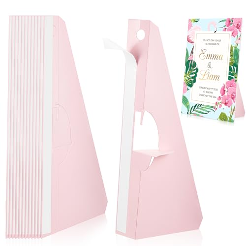 Marspark 12 Pack Self Stick Easel Back Poster Stand,12 Inch,Light Pink | Self Stick Easel Back Poster Board Stand, Convenient Peel and Stick Self Adhesive Easels Display Cardboard Sign - color: Light Pink, size: 12 Inch