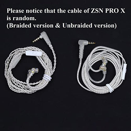 Linsoul KZ ZSN PRO X 1BA+1DD Hybrid Driver IEM HiFi Wired Earbuds | Metal HiFi in-Ear Monitor with Detachable Recessed 2Pin Cable, Zinc Alloy Panel, without Mic, Grey - color: Grey, style: Without Mic