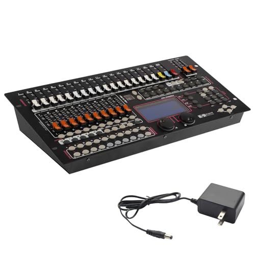 DMX 1024 Stage Light Controller, 1024 Channel DMX512 Lighting Console with Shape Generator, MIDI/USB/Music Sync, 300 Playback Programs for DJ, Wedding, Bar, Live Concert & Stage Events - size: 1024 channel DMX-1024