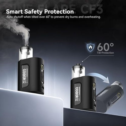 COLBOR CF3 Fog Machine 30W Portable Fog Machine Mini Fogger for Photography | with 60° Tilt-Protection for Outdoor Party Cosplay Halloween Rechargeable Smoke Machine Fog - size: CF3