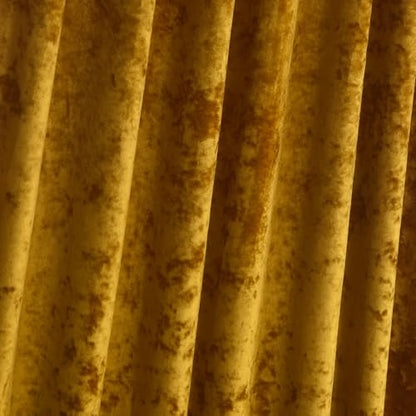 Lux Warm Gold Crushed Velvet Curtains 2 Panel Set - 108 inches Long Room Darkening Luxury Distressed Velvet Rod Pocket Window Drapes for Living Room Bedroom 52" W x 108" L - color: Warm Gold, size: 52"W x 108"L (Pack of 2)