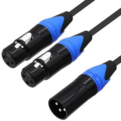 XLR Splitter Audio Y Cable Male to Dual Female Adapter 0.5M | XLR Balanced Microphone Audio Splitter Cord for Mixer Amplifier Camera - style: 1 male to 2 female