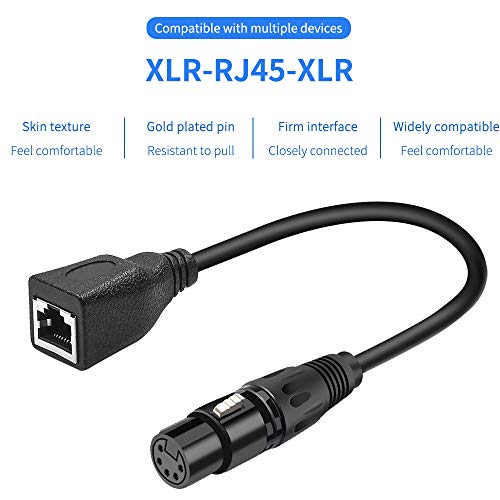 XLR 5 pin RJ45 Adapter Cable-XLR 5 Pin Male & 5 Pin Female to RJ45 Female DMX Ethernet Adapter Converter Cable(1SET/ 2PACK) - color: 5PMF -RJ45