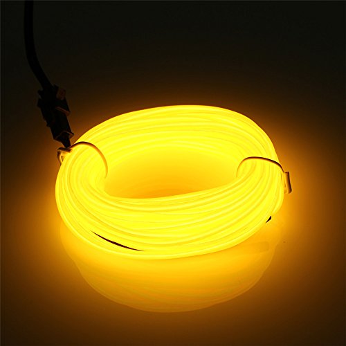 JIGUOOR EL Wire Battery Pack, 9.8ft / 3m, Yellow - color: Yellow, size: 9.8ft / 3m