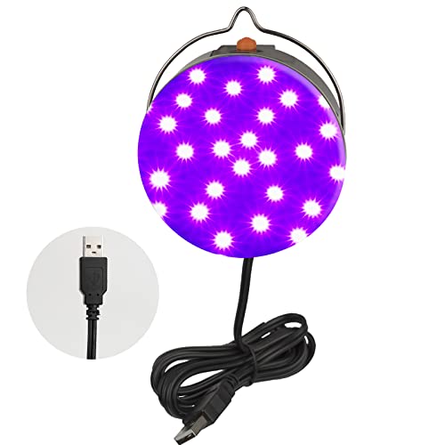 CICINY Led Black Light Light, 10W USB Hangable UV Blacklights with Hook, Black Light Lamp for Glow Party, Glow in The Dark Halloween Decorations, Room, Body Paint, Poster, Pet Urine Detection