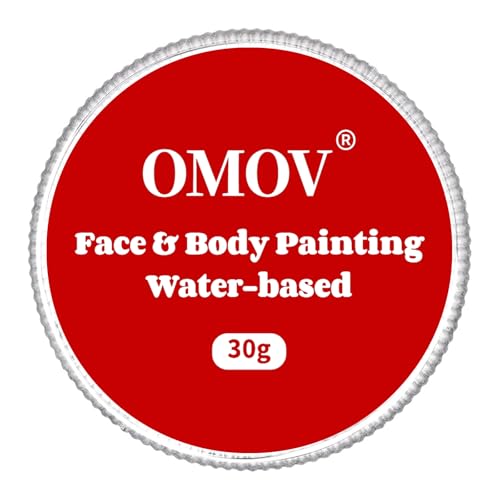 Red Face Paint 30g (1oz) Non-Toxic,Water Activated Face Painting Kit for Kids Adults,SFX Makeup Facepaint Palette for Halloween vampire, Cosplay,Theater Party,Clown Joker Special Effects Costume - color: Red