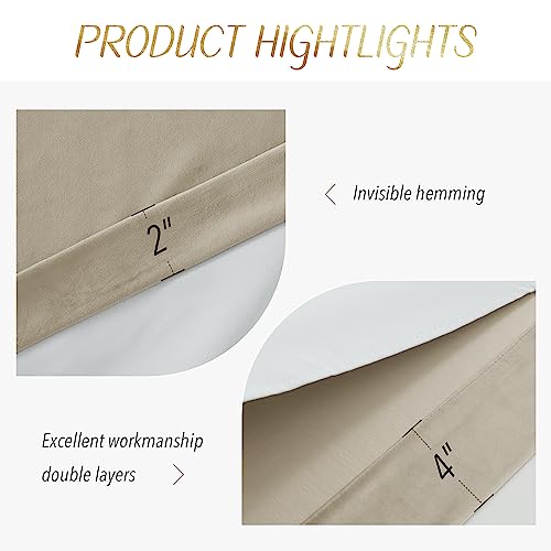 NICETOWN Camel Room Darkening Velvet Curtain Bedroom Window Drape 96 inch Long, 1 Panel Living Room Back Tab Blackout Curtain Window Treatment Velvet Panel Farmhouse for Apartment, 48" Width - color: Camel, size: 48"W x 96"L (Pack of 1)