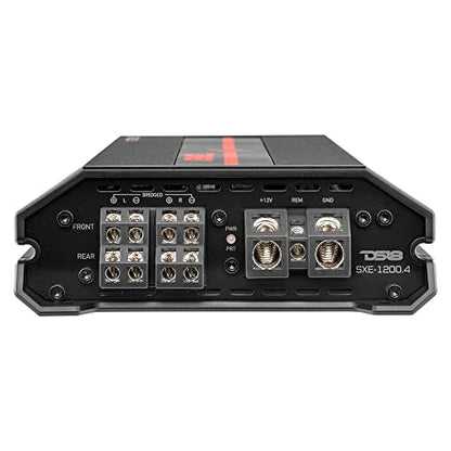 DS18 SXE-1200.4/BK Car Amplifier Stereo Full-Range Class A/B 4-Channel 60x4 RMS @4 OHM 1200 Watts - Powerful and Compact Amp for Speakers in Car Audio System - style: SXE-1200.4/BK