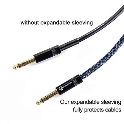 25ft - 1/4 inch PET Expandable Braided Sleeving – BlackBlue – Alex Tech Braided Cable Sleeve - color: Blackblue, size: 1/4"-25ft
