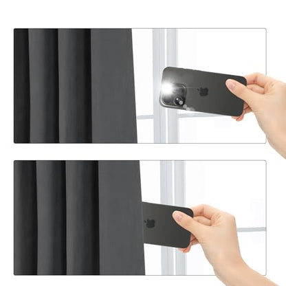 100% Full Blackout Velvet Curtains with Liner 52x108 Long Dark Gray - color: Dark Gray, size: 52"W x 108"L (Pack of 2)