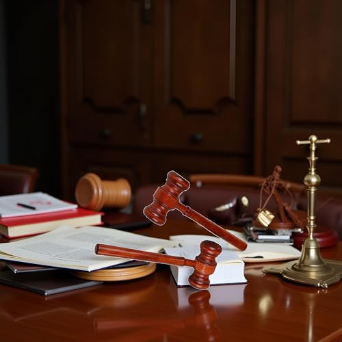 2Pcs Red Wood Judge Gavels Auction Court Gavels Wooden Judge Hammers Wood Hammer Props Judge Costume Accessories for Lawyer Courtroom 3.2 x 6.7 x 17.4 cm，Desk Accessories and Workspace Organizers