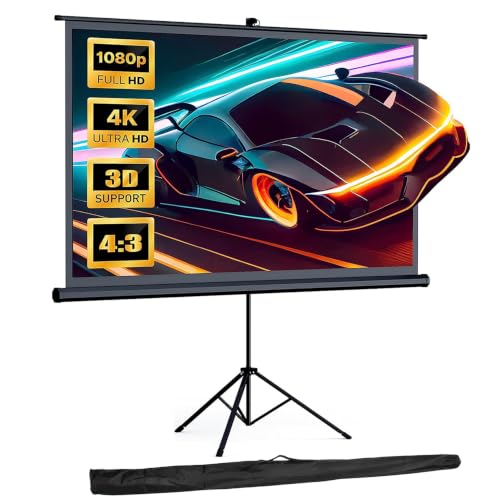ASTRASCREEN Portable, 92 Inch Projector Screen with Stand 16:9. Pantalla para Proyector. Outdoor Projector Screen, Led Film Screen for Projector Indoor and Home Theater