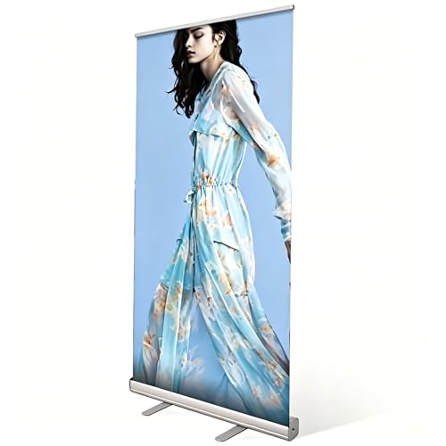Retractable Banner Stand 33.5" x 80", Aluminum Roll Up Display with Carry Bag, Portable Banner Stand for Trade Shows, Exhibitions, Business Events and Presentations, Stand Only - size: 33 ½" x 80 inch (Stand Only)
