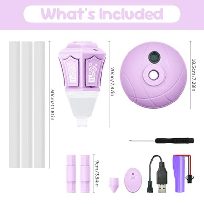 Bubble Machine,Automatic Standing Bubble Maker Machine with Light/Music/Remote,47 Inch Adjustable Height Outdoor Toys for Toddlers Party Birthday, Wedding,Gifts Purple - color: Purple
