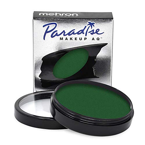 Mehron Makeup Paradise AQ - DARK GREEN, Water-Activated Face & Body Paint - color: Dark Green, size: 1.4 Ounce