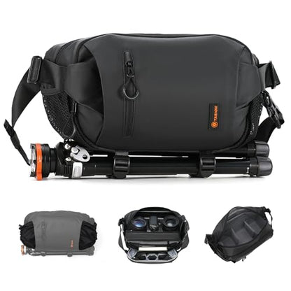 TARION Urban Camera Shoulder Sling Bag Compact 5.5L XProber | Expandable Wet/Dry Separation Pocket, Waterproof, Bottom Tripod Strap, for Mirrorless Cameras, Outdoor Photography - size: XProber (5.5 Liters)