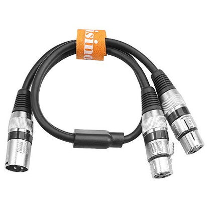 XLR Splitter Cable, 3 Pin Dual XLR Female to Male Patch Y Cable Balanced Microphone Cord Audio Adaptor (1 Male to 2 Female) - 5 Feet - size: 5 Feet