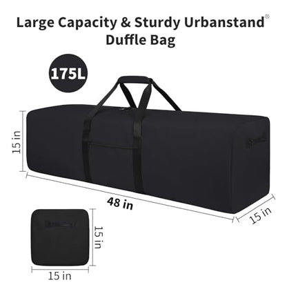 Urbanstand 48 Inch Travel Duffle Bag Extra Large Sport Equipment Duffel Bags with 2-way Lockable Zippers (Black) - color: Black, size: 48 Inch