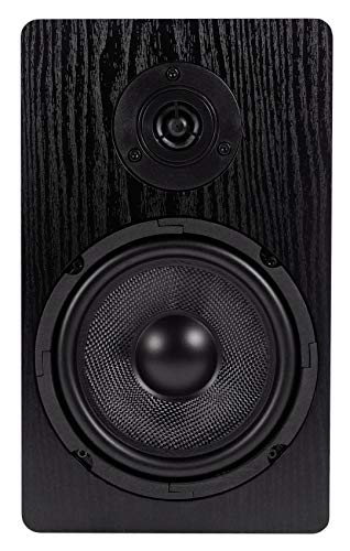 Rockville RockShelf 64B Black 6.5" Home Theater Bookshelf Speakers, Pair | 400W Peak/100W RMS, 4 Ohm, Kevlar Woofer, Silk Dome Tweeter, Wall Mountable, Magnetic Grill, MDF Cabinet - color: Black