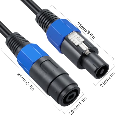 Speakon Splitter Cable, Speak-on 1 Female 2 Male Audio Cable (50cm) | Speaker Extension Cable, Speaker Break Out Cable with Twist Lock for DJ/PA Speaker Cord (1 Male to 2 Female) - style: 1 Male To 2 Female