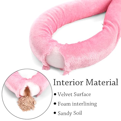 Okllen 4 Pack Velvet Stanchion Rope Pink, 5 Ft Crowd Control Ropes Safety Barriers with Polished Gold Clasps, Hanging VIP Rope for Red Pink Carpet Theme Event and Party Events Decor