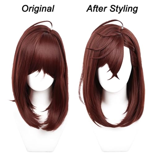 Brown Shoulder-Length Cosplay Wig Heat Resistan Synthetic Fiber Hairs for Uniex Adult Cos Halloween Christmas Anime Party Replacement Wigs - color: Brown