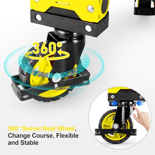 Folding Hand Truck Dolly, 330lb Convertible 4 to 2 Wheel Moving Cart,Yellow | Dolly Cart with Retractable, Aluminum Alloy & Cast Iron Build, Nylon Wheels,Compact Fold,for Moving,Office,Delivery,Outdoor - size: 330LB Yellow