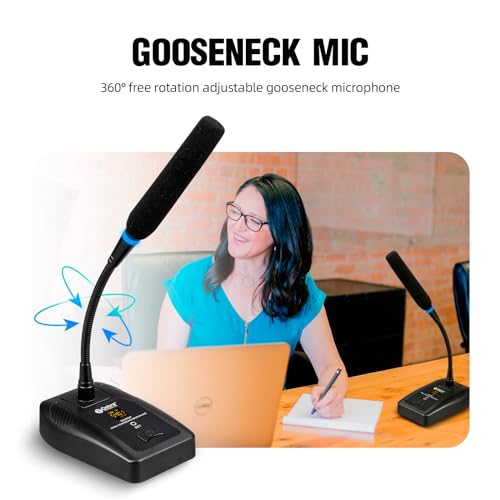 D Debra Wireless Conference Microphone System Audio Pro DU4004 UHF 4 * 16 Adjustable Channel 360°Rotating Wireless Gooseneck Mic, Ideal for Meeting Speech Conference (4 Conference) - color: 4 Conference