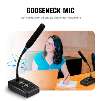 D Debra Wireless Conference Microphone System Audio Pro DU4004 UHF 4 * 16 Adjustable Channel 360°Rotating Wireless Gooseneck Mic, Ideal for Meeting Speech Conference (4 Conference) - color: 4 Conference