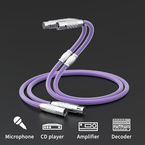 Preffair 1 Pair 3 Pin XLR Cables Female to Male XLR Cables HiFi 4N OFC Pure Copper Fully Balanced with Rhodium Plated XLR Connectors 18AWG Audio Wires for AMP/DVD/Mixer/Turntable (1.0 M / 3.3 Feet) - size: 3.3 ft