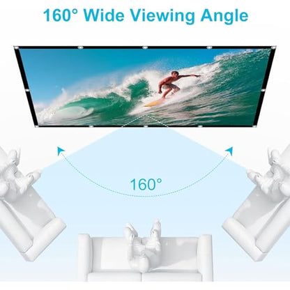 100" Outdoor Holographic Rear Projection Screen: 4K Indoor and Outdoor 16:9 Foldable Classroom Courtyard Projection Screen, Used for projecting Christmas Movies Videos Movie Nights (89 "H x 50 "W) - size: 89 "H x 50 "W