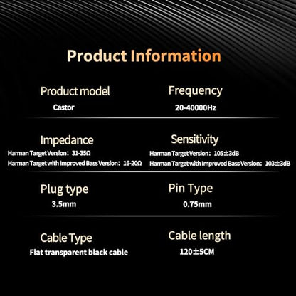 KZ Castor IEM Earphones Wired Earbuds,2DD Tuning Adjustable in Ear Monitor Headphones Dual-Driver Supper Bass Wired Headphones, Harman Target Version Monitor Headphones - color: Silver, style: with Mic