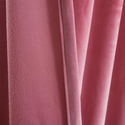 Roslynwood Luxury Soft Candy Pink Velvet Curtains 63 inches Long Back Tab Thermal Insulated Blackout Window Drapes for Living Room/Bedroom/Dining Room, W52 x L63, 2 Panels - color: Candy Pink, size: 52"W x 63"L (Pack of 2)
