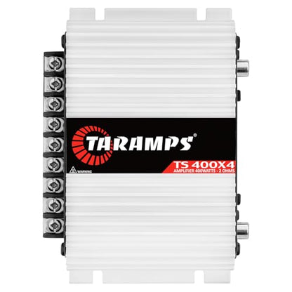 Taramps TS 400x4 400 watts RMS 4 Channels Full Range Car Audio Amplifier, 2 Bridged Channels, RCA Input Class D, Output Power, Multichannel Amplifier System, Small - TS400X4 | Bridgeable outputs, built-in HPF/LPF crossovers and RCA inputs provide flexible