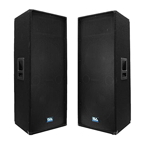 Seismic Audio Speakers Pair of Passive Dual 15 Inch PA/DJ Speakers - PRO Audio, 1400 Watts RMS