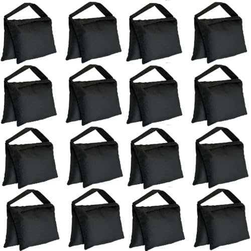16 Pack Weight Sand Bags Saddle-Bag Style for Photography Tripod, Video Equipment, Studio Set, Light Stand, Film Set, Folding Chair, Camping Tents, Sports, Indoor Outdoor Use - style: 16-Pack