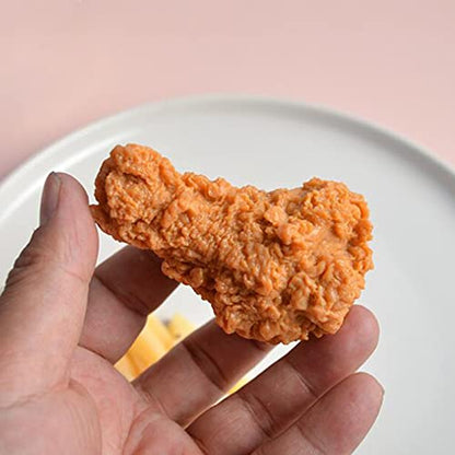 5 Pcs Simulated Chicken Legs Fake Food Model Simulated Model Lifelike Fake Fried Chicken Kitchen Home Party Decoration Display Photography Props