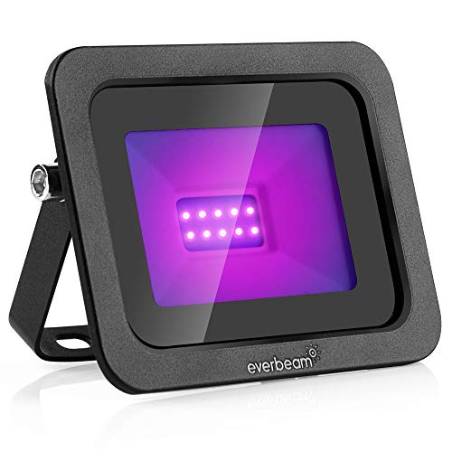 Everbeam 395nm 10W UV LED Black Light - High Performance Bulbs, IP66 Waterproof - Ultraviolet Flood Lighting for Aquarium, Indoor or Outdoor Parties, Stage - Party Supplies, Halloween Decorations - size: 395nm 10W