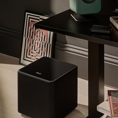 KEF Kube 8 MIE Subwoofer | Sealed Home Audio Subwoofer with 300W RMS Class D Amp, iBX Deep Bass Extension & Room EQ, Made for Smaller Rooms - size: 8 Inch