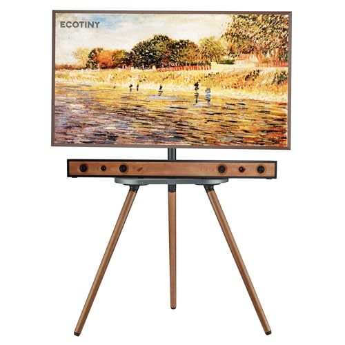 Tripod TV Stand for 43-65" TVs, Swivel, Black Walnut - color: Black, size: 43–65 Inch TVs