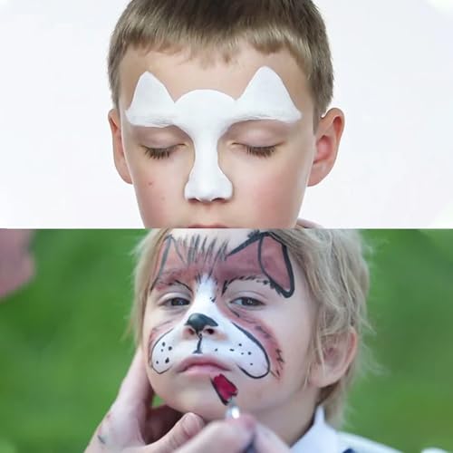 White Face Paint 30g (1oz) Non-Toxic, Water Activated Face Painting Kit for Kids Adults, SFX Makeup Facepaint Palette for Halloween vampire, Christmas , Cosplay, Theater Party, Joker Costume - color: White