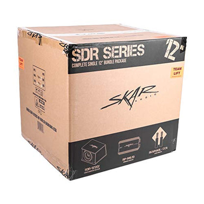 Skar Audio Single 12" Complete 1,200 Watt SDR Series Subwoofer Bass Package - Includes Loaded Enclosure with Amplifier - size: Single 12" D2 Loaded Enclosure with Amplifier