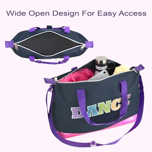 Garment Dance Shoulder Bags for Girls, Teen Dancers, Costumes, Boys | Holographic Glitter Dance Bag for Kids - color: Dance Rainbow