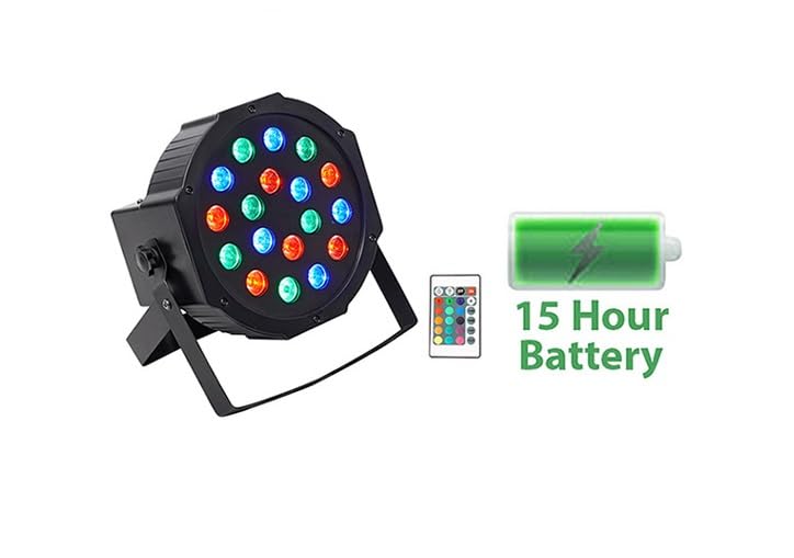 Rockville Battery PAR 50 Rechargeable LED DMX Wash Light 12-Pack with Bags | 8-10 Hour Runtime, RGB 18x1W, 7-Channel, Sound Activated, Strobe, 12 Remotes, 3 RLB30 Carry Bags, DJ, 15-Items